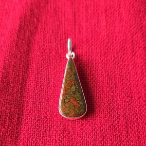 925 Sterling Silver Moroccan  Seam Agate Pendant
